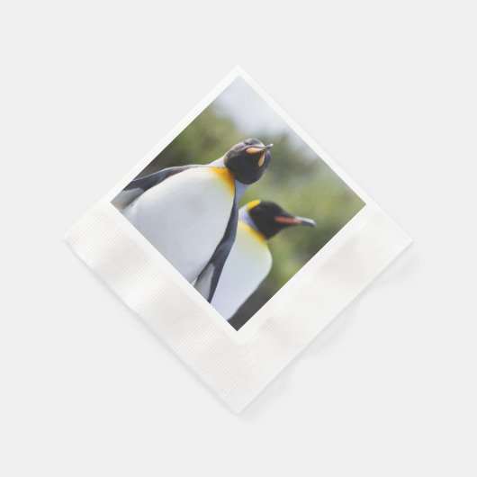 Proud King Pinguins Foto Serviette (Ecke)