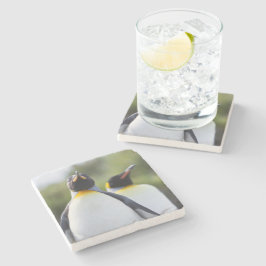 Proud King Pinguins Foto Steinuntersetzer