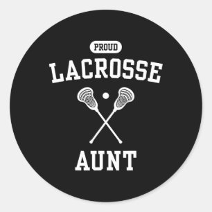 Proud Lacrosse Tante Cool Lacrosse Player Tante Fu Runder Aufkleber