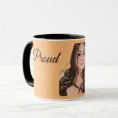 Proud Latina Beautiful Girl Tasse (Vorderseite Links)