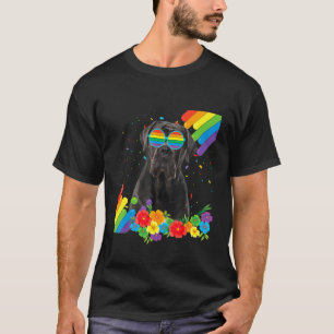 Proud Lgbt Gay Cane Corso Dog Prig Flag Regenbogen T-Shirt