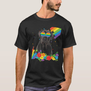 Proud LGBT Gay Cane Corso Dog Prig Flag Regenbogen T-Shirt