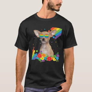 Proud LGBT Gay Chihuahua Dog Prig Flag Regenbogen T-Shirt