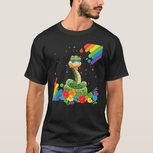 Proud Lgbt Gay Snake Pride Flag Regenbogen Lgbtq L T-Shirt (Vorderseite)