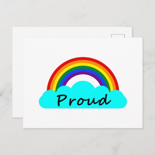 Proud - LGBT Rainbow Postkarte (Vorne/Hinten)
