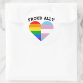 Proud LGBTQ Ally Runder Aufkleber (Tasche)