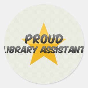 Proud Library Assistant Runder Aufkleber