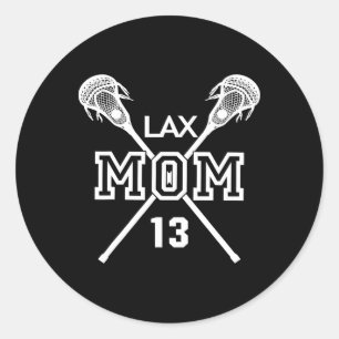 Proud Liebe Lacrosse Mama #13 Lax Player Nummer 13 Runder Aufkleber