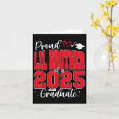 Proud Lil Brother of a Cl of 2025 Graduate Graduat Karte (Gelbe Blume)