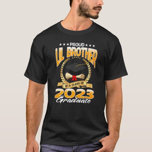 Proud Lil Bruder einer Klasse von Grad 2023 T-Shirt (Vorderseite)