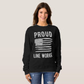 Proud Line Worker Profession American Flag Sweatshirt (Vorne ganz)