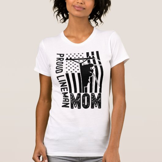 Proud Lineman Mama T-Shirt (Vorderseite)