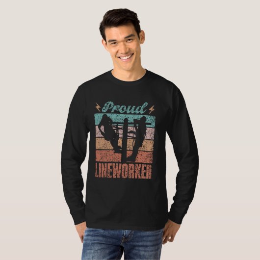 Proud Lineworker Linework Lineman Lineworker Line T-Shirt (Vorne ganz)