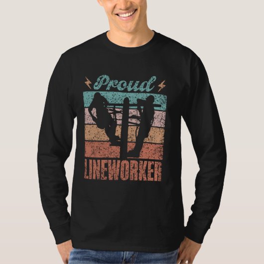 Proud Lineworker Linework Lineman Lineworker Line T-Shirt (Vorderseite)