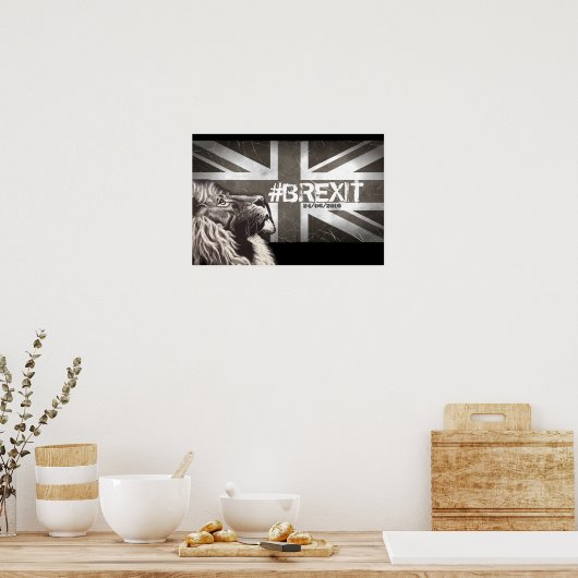 Proud Lion #Brexit Anpassen des Datums 24/06/2016 Poster (Küche)