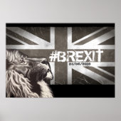 Proud Lion #Brexit Anpassen des Datums 24/06/2016 Poster (Vorne)