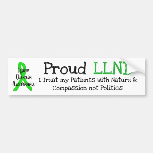 Proud LLND Lyme Disease Awareness Bumper Sticker Autoaufkleber (Vorne)