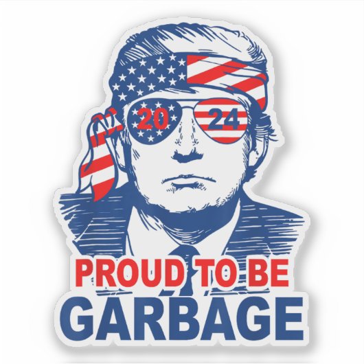 Proud MAGA Garbage Trump Unterstützer Aufkleber (Vorderseite)