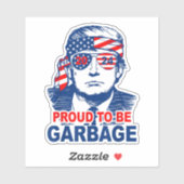 Proud MAGA Garbage Trump Unterstützer Aufkleber (Blatt)