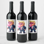 Proud Maga Trump Pixel Präsident Inaguration Day Weinetikett (Flaschen)