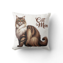 Proud Maine Coon Cat Mama Pillow I