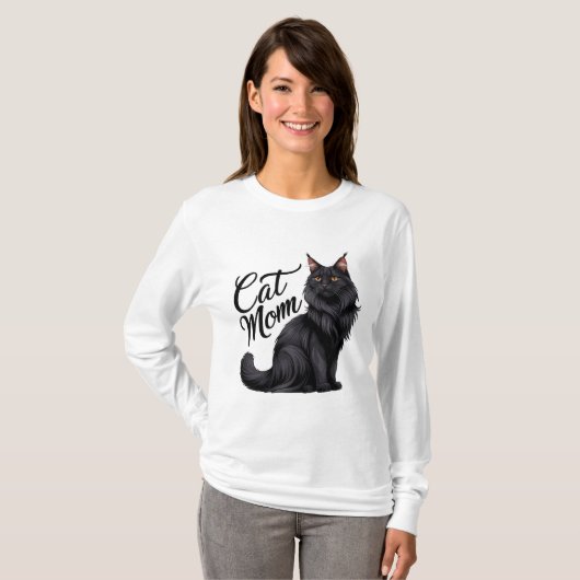 Proud Maine Coon Cat Mama T - Shirt (Vorne ganz)