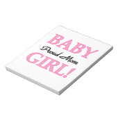 Proud Mama Baby Girl Geschenke Notizblock (Rotiert)