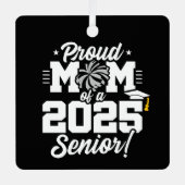 Proud Mama Cheerleader Class of 2025 Cheer Senior Ornament Aus Metall (Vorderseite)