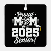 Proud Mama Cheerleader Class of 2025 Cheer Senior Ornament Aus Metall (Rückseite)