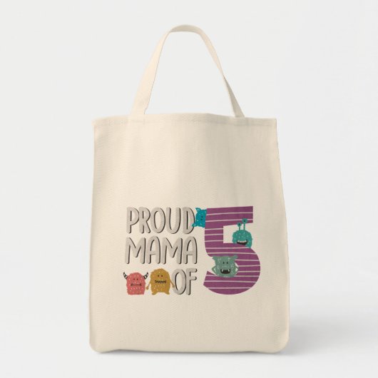 Proud Mama der 5 Tote Tasche (Vorne)