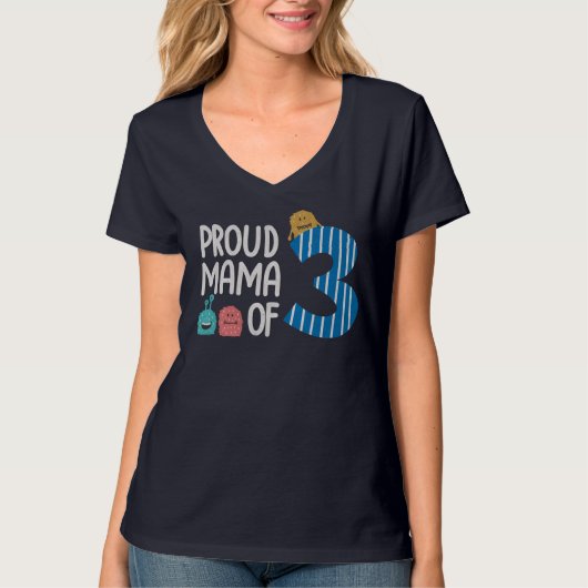 Proud Mama des Drei T - Shirt (Vorderseite)