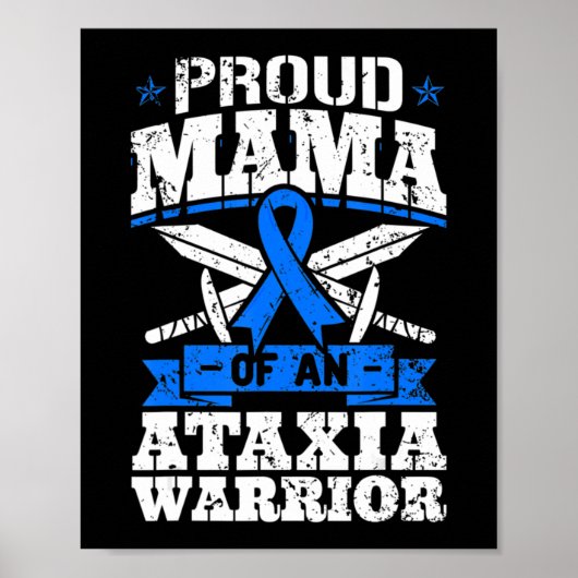 Proud Mama einer Ataxia Krieger Bewusstsein Band D Poster (Vorne)