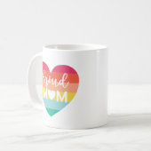 Proud Mama Gay Pride Farbenfrohe Regenbogenhaut Kaffeetasse (Vorderseite Links)