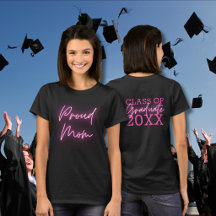 Proud-Mama-Klasse 2024 Graduate Neon Pink Script
