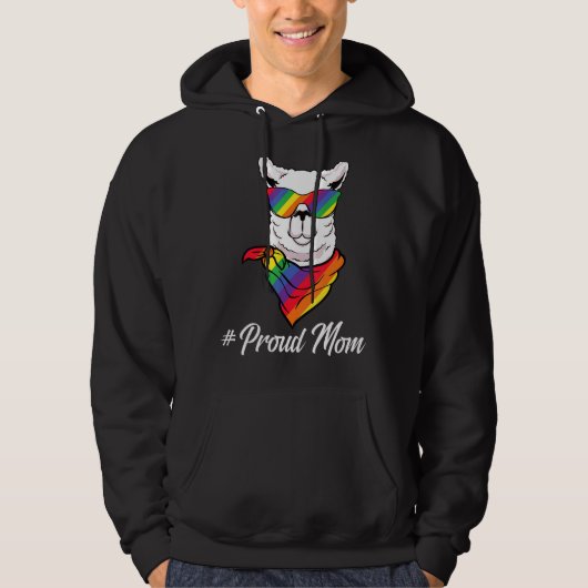 Proud Mama Momma Llama Alpaca Pride Lgbt Rainbow T Hoodie (Vorderseite)