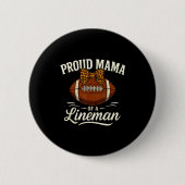 Proud Mama Of A Football Lineman Leopard Srts Bow Button (Vorderseite)
