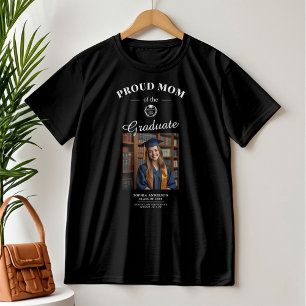 Proud-Mama Personalisiert Graduate Foto & Name Bla T-Shirt