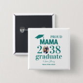 Proud mama personalized graduation button (Vorne & Hinten)