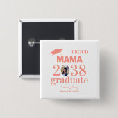 Proud mama personalized graduation button (Vorne & Hinten)