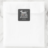 Proud mama personalized graduation quadratischer aufkleber (Tasche)