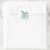 Proud mama personalized graduation quadratischer aufkleber (Tasche)