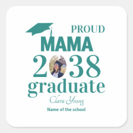 Proud mama personalized graduation quadratischer aufkleber