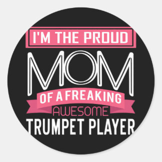 Proud Mama Phantastisch Trumpet Player Marching Ba Runder Aufkleber