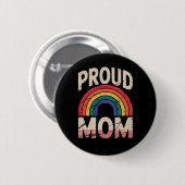 Proud Mama Rainbow LGBTQ Gay Pride Allied Button (Vorne & Hinten)