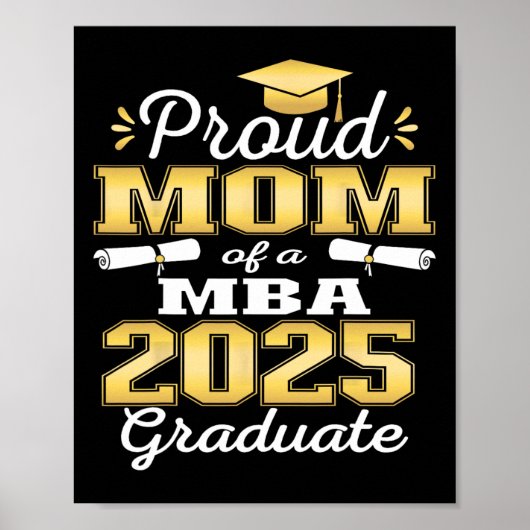 Proud-Mama von 2025 m Grad Grad der Graduate-Famil Poster (Vorne)