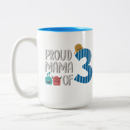 Proud Mama von drei Zweifarbige Tasse