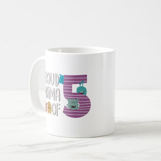 Proud Mama von fünf Kaffeetasse (Vorderseite Links)