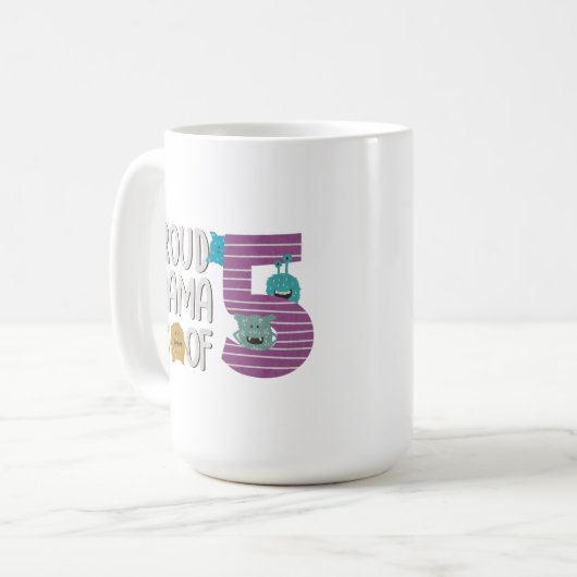 Proud Mama von fünf Kaffeetasse (Vorderseite Links)