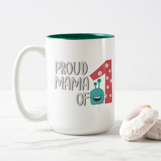 Proud Mama von One Zweifarbige Tasse (Mit Donut)