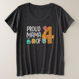 Proud Mama von Vier Große Größe T-Shirt